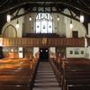 Church interior looking toward entrance